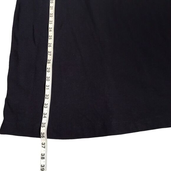 Loft Dress Womens Size S Navy Blue Embroidered Eyelet 3/4 Bell Sleeve Shift Boho - Picture 11 of 12